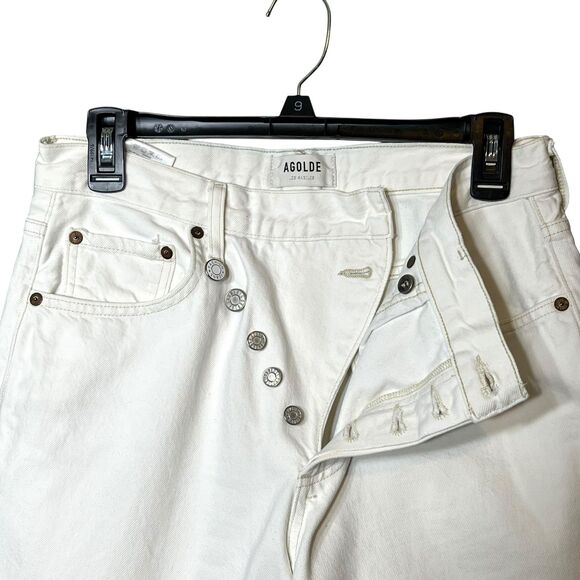 Agolde Jeans Womens Size 27 White Straight Organic Cotton Criss Cross Button Fly - Picture 12 of 15
